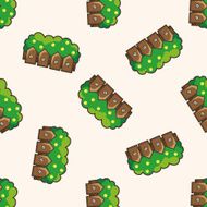 Flower garden fence cartoon seamless pattern background