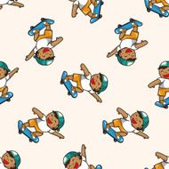 Extreme Sports cartoon seamless pattern background N13