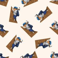 Extreme Sports cartoon seamless pattern background N16