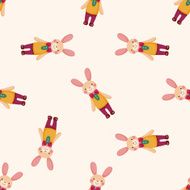 rabbit cartoon seamless pattern background