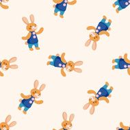 rabbit cartoon seamless pattern background N2
