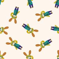 rabbit cartoon seamless pattern background N3