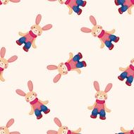 rabbit cartoon seamless pattern background N4
