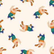 rabbit cartoon seamless pattern background N5