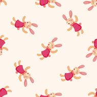 rabbit cartoon seamless pattern background N6