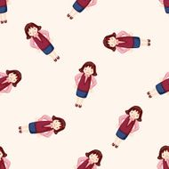 Office workers angry cartoon seamless pattern background