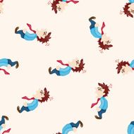 Office workers angry cartoon seamless pattern background N3