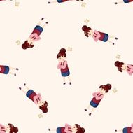 Office workers angry cartoon seamless pattern background N5