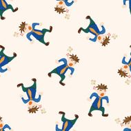 Office workers angry cartoon seamless pattern background N6