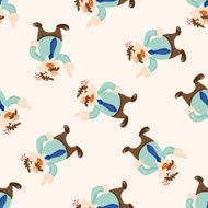 Office workers angry cartoon seamless pattern background N7