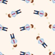 Office workers angry cartoon seamless pattern background N8