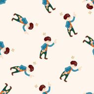Office workers angry cartoon seamless pattern background N9
