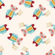 animal pig doctor cartoon seamless pattern background N2