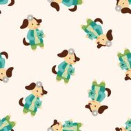 animal dog doctor cartoon seamless pattern background N2