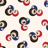 casino number ball cartoon seamless pattern background N3