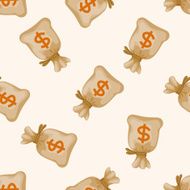Financial money cartoon seamless pattern background