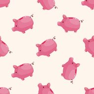 piggybank cartoon seamless pattern background