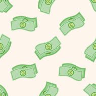 Financial money cash cartoon seamless pattern background