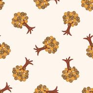 Financial money tree cartoon seamless pattern background