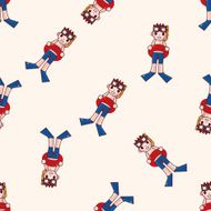 swimmer cartoon seamless pattern background N4