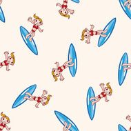 swimmer cartoon seamless pattern background N7