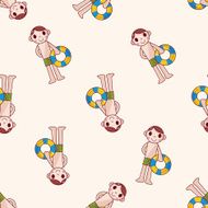 swimmer cartoon seamless pattern background N8