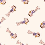 swimmer cartoon seamless pattern background N9