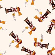pirate cartoon seamless pattern background N16
