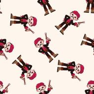 pirate cartoon seamless pattern background N19