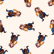 character musician cellist cartoon seamless pattern background N2