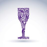 Creative goblet with floral ethnic vector pattern relaxation