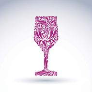 Creative goblet with floral ethnic vector pattern relaxation N2