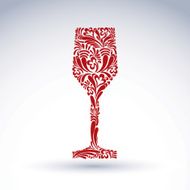 Creative goblet with floral ethnic vector pattern relaxation N3
