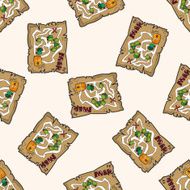 treasure map cartoon seamless pattern background