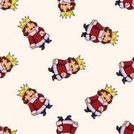 Royal theme king cartoon seamless pattern background N8