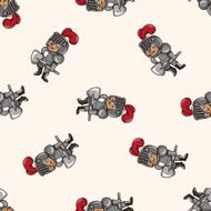 knight cartoon seamless pattern background N8