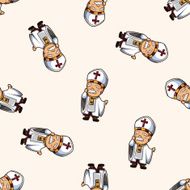 pastor cartoon seamless pattern background