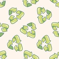 Environmental protection concept Doing recycle t cartoon seamless pattern background