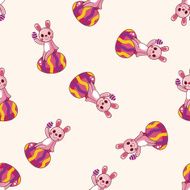 easter egg cartoon seamless pattern background N10