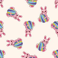 easter egg cartoon seamless pattern background N11