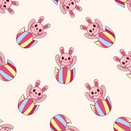 easter egg cartoon seamless pattern background N15