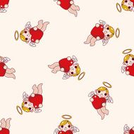 angel cartoon seamless pattern background N2