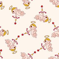 angel cartoon seamless pattern background N3