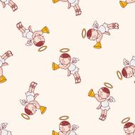 angel cartoon seamless pattern background N5