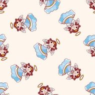 angel cartoon seamless pattern background N6