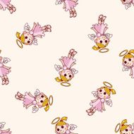 angel cartoon seamless pattern background N7