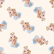 angel cartoon seamless pattern background N8