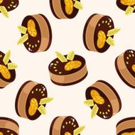 decorating cake cartoon seamless pattern background N18