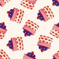 decorating cake cartoon seamless pattern background N22