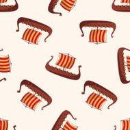 Transportation boat cartoon seamless pattern background N25